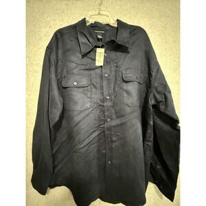 Knightsbridge Shirt Mens XL Navy Faux Suede Long Sleeve Button Up Western Casual